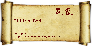 Pillis Bod névjegykártya